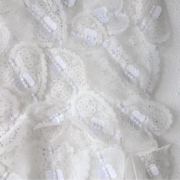 Cynthia Rowley Elle Embellished Heart Dress Size 4 White 3D - Picture 8 of 9